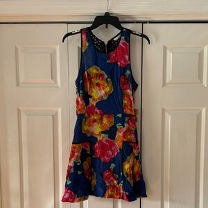 RACHEL Rachel Roy Floral Mini Dress - Blue and Pink